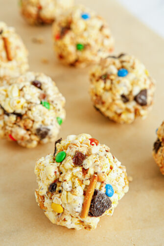 Loaded Popcorn Balls | The Novice Chef