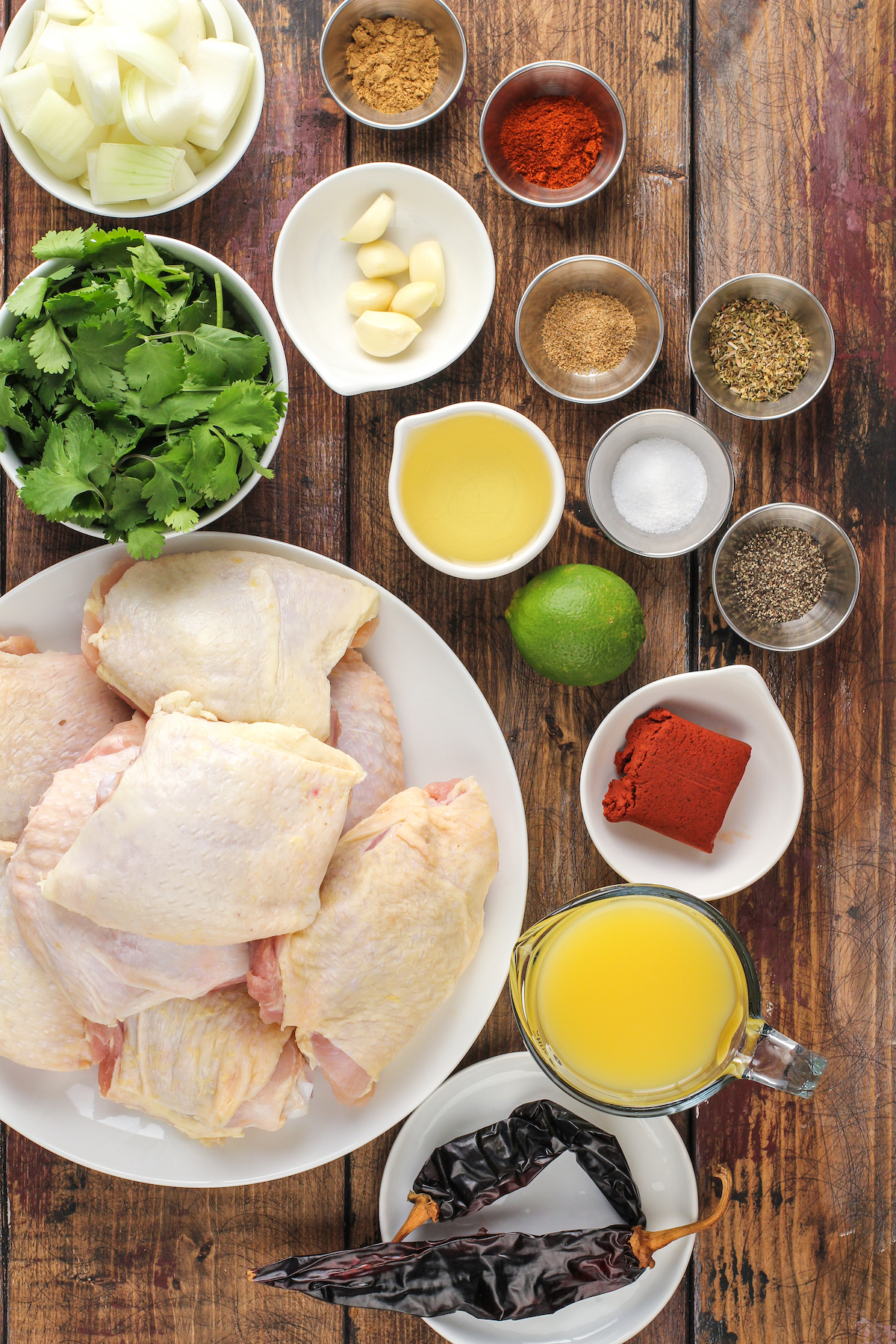 Ingredients for pollo asado.