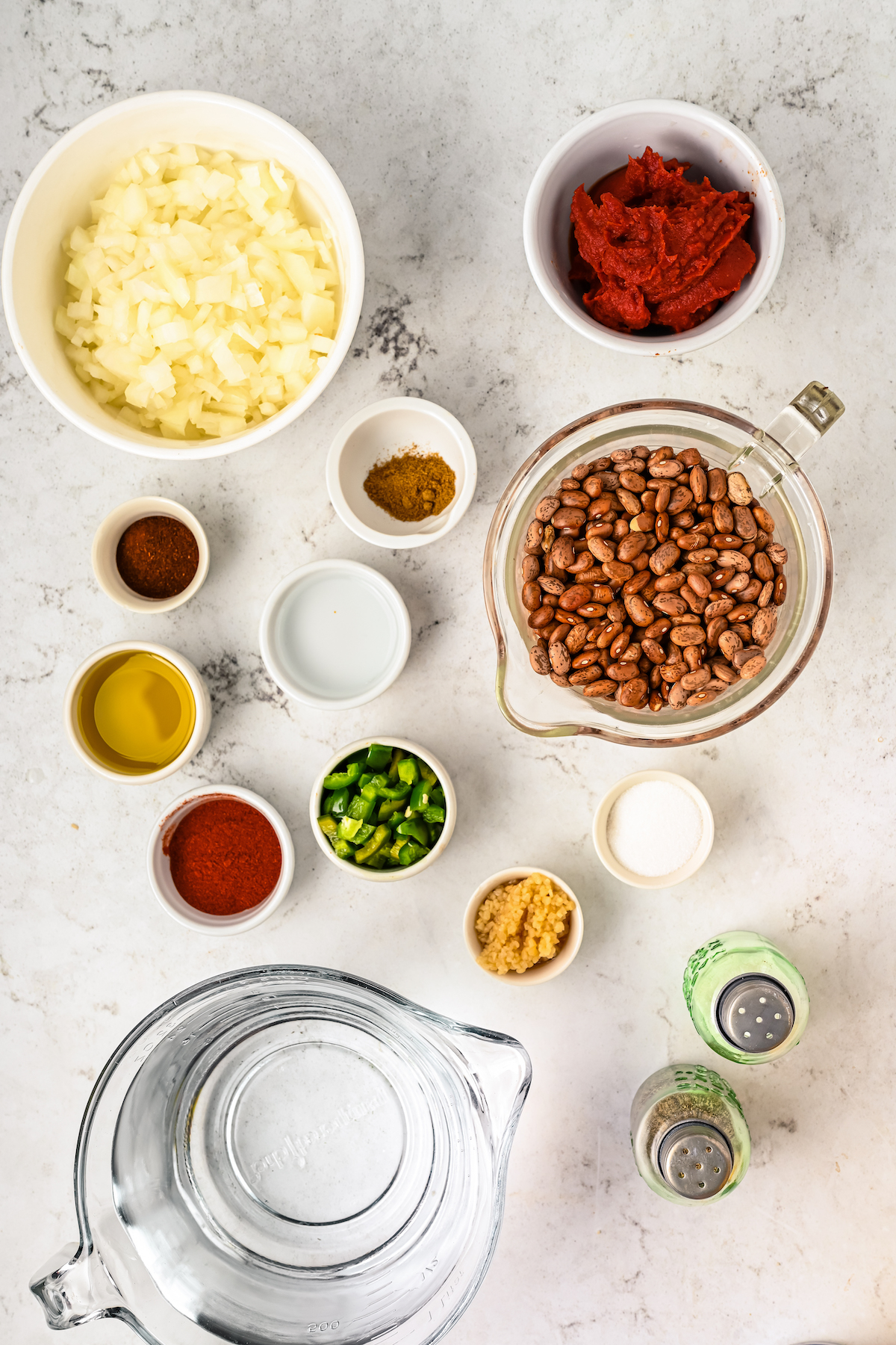 Ingredients for ranch-style beans.