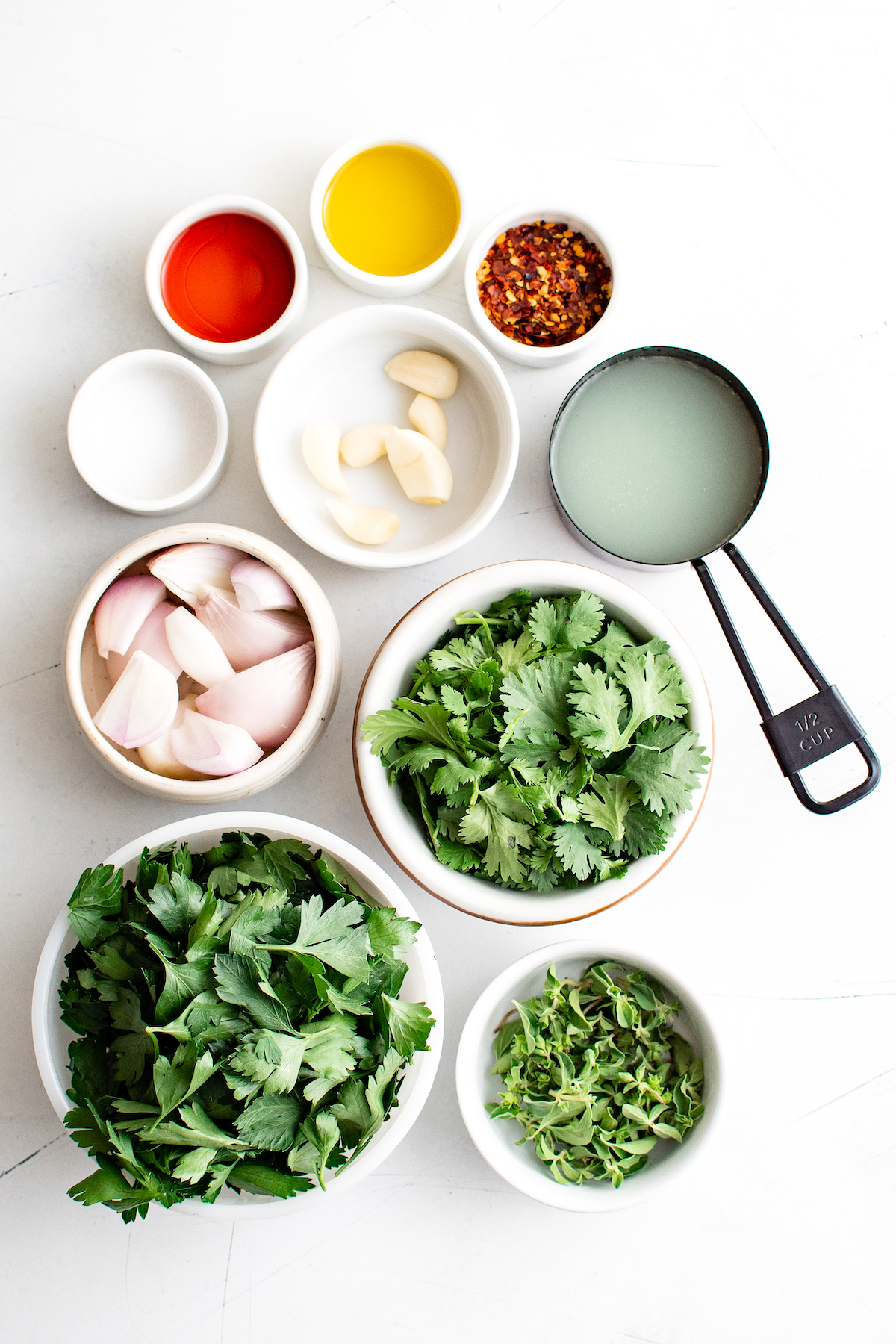 Ingredients for chimichurri.