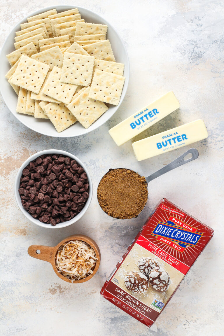 Coconut Saltine Cracker Toffee - The Novice Chef