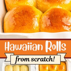 Hawaiian rolls with butter on top and unbaked in a baking dish.
