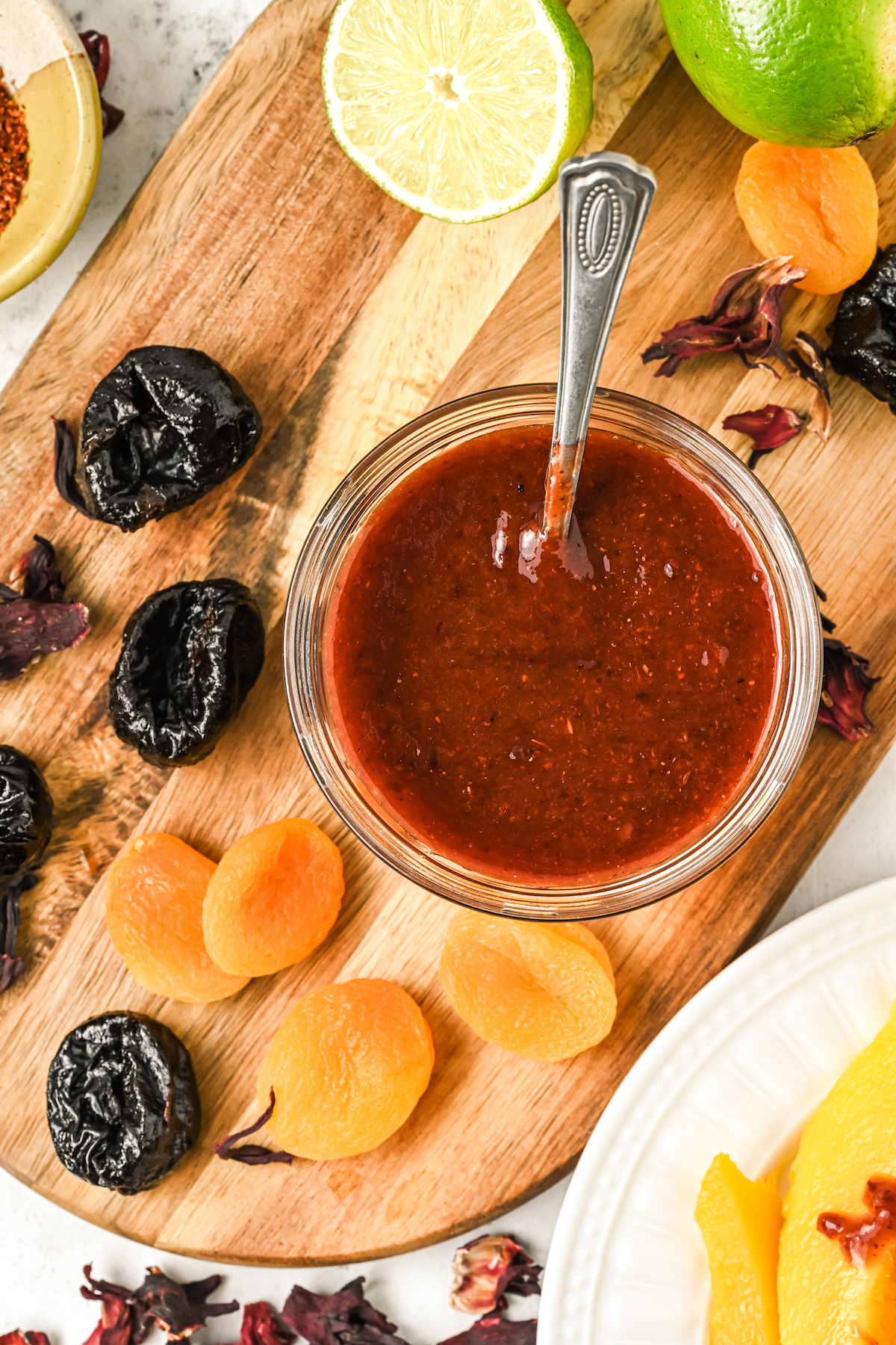 Overhead photo of homemade chamoy.