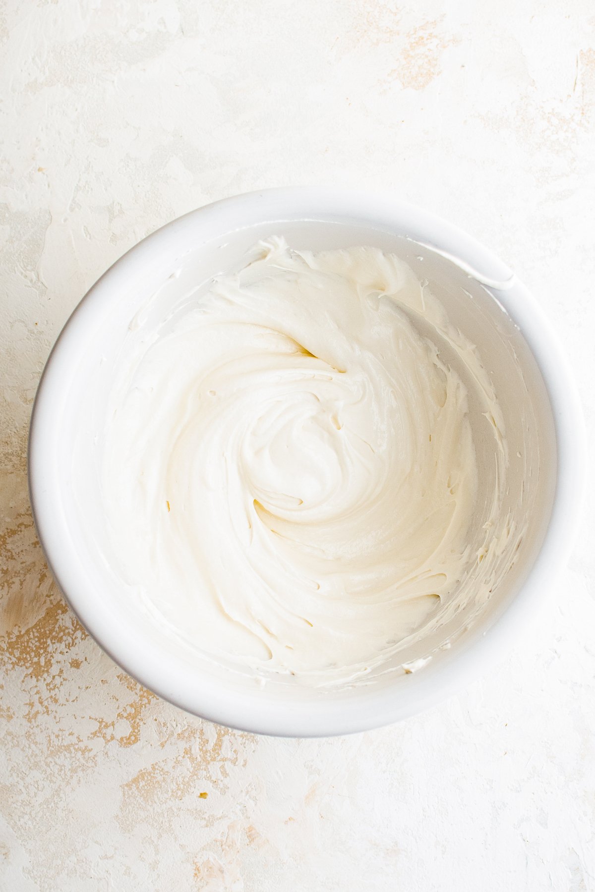 Marshmallow fluff folded into vanilla whipped cream cheese.