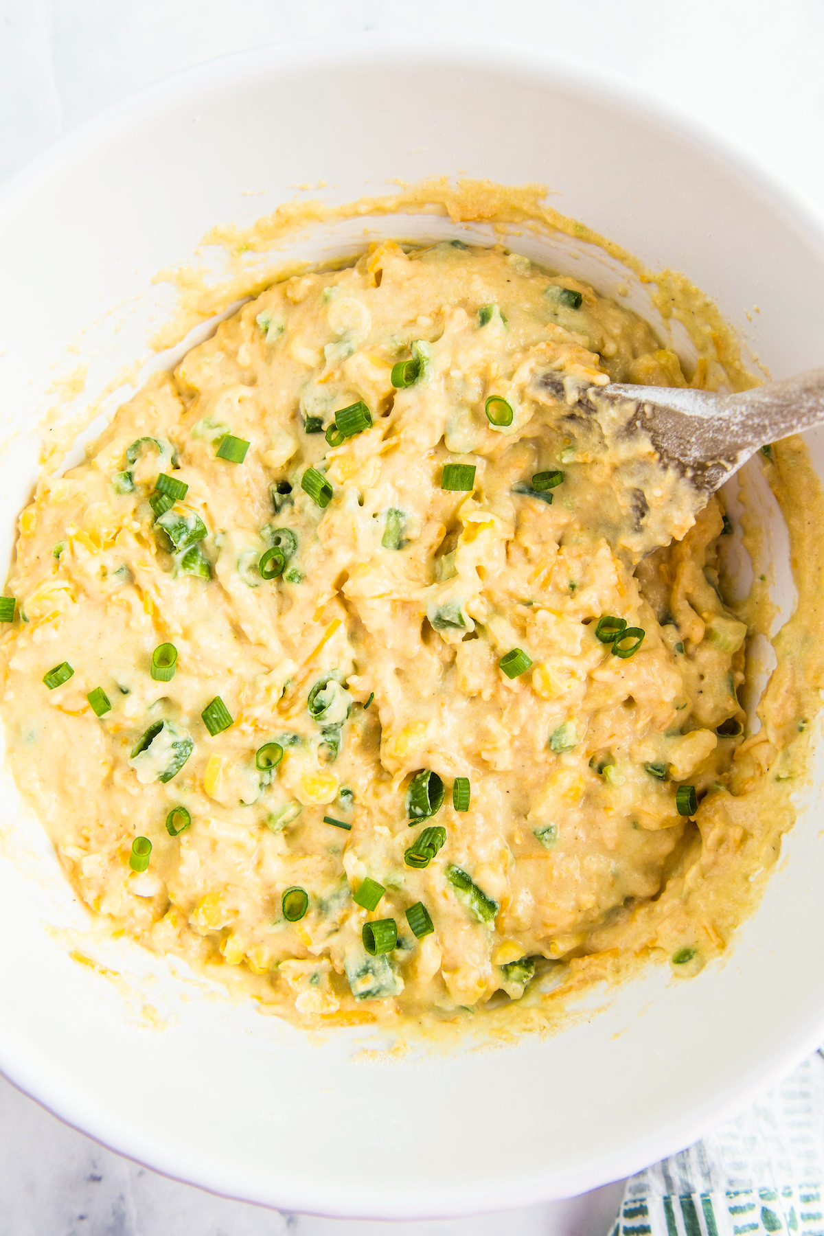 Cornbread batter with jalapenos, cheese, etc.