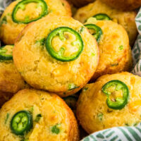 Close-up shot of jalapeno muffins.