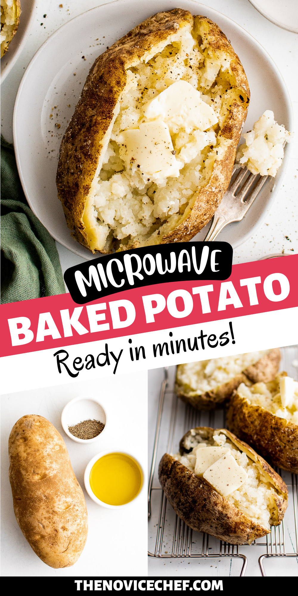 Microwave Baked Potato | The Novice Chef