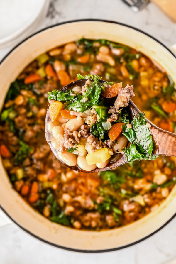 Sausage and Kale Soup with White Beans | The Novice Chef