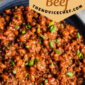 Baked beans in a bowl with sliced green onions on top.