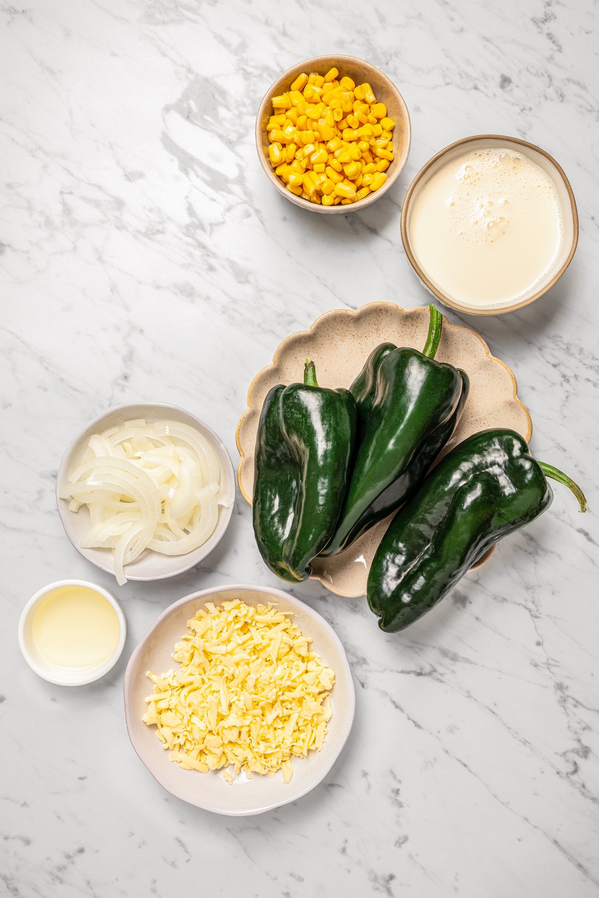 Ingredients for rajas.