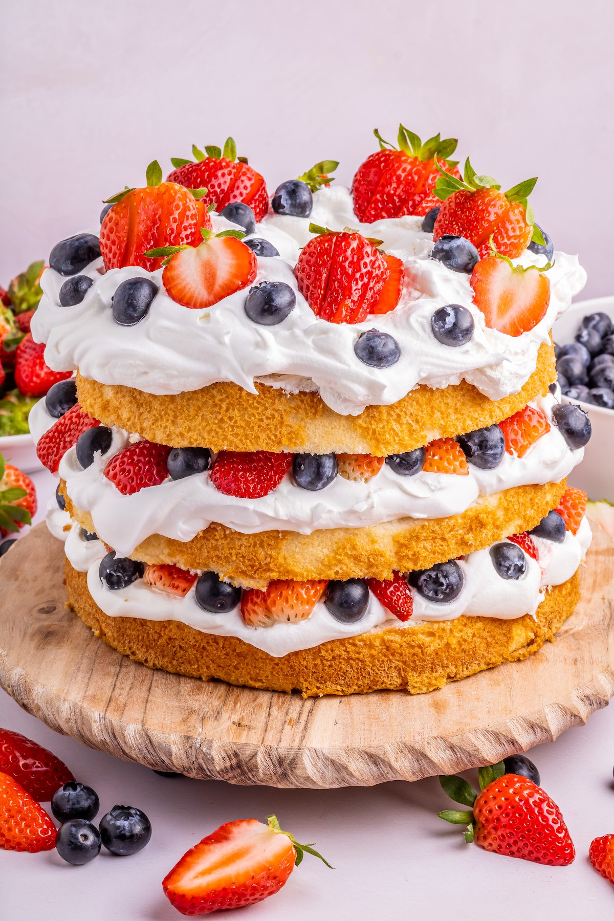 A Fourth-of-July berry angel food cake.