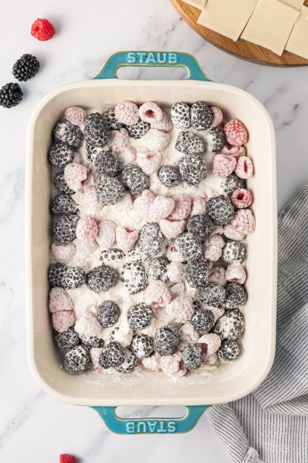 Cornstarch and sugar coated on berries.