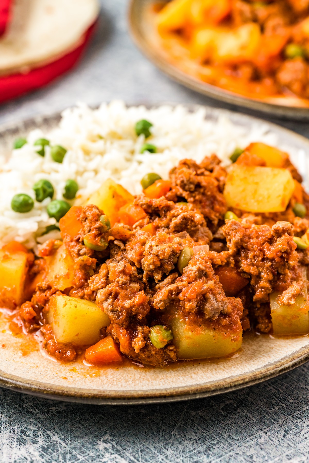 Picadillo with rice on the side. 