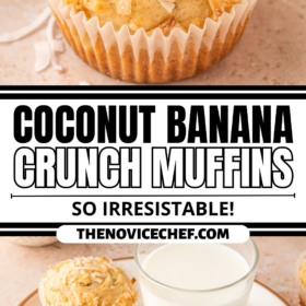 Coconut banana muffins on a plate.