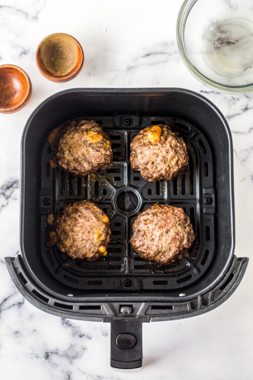 Cheese-Stuffed Air Fryer Burgers | The Novice Chef