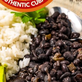 A plate of Cuban black beans.