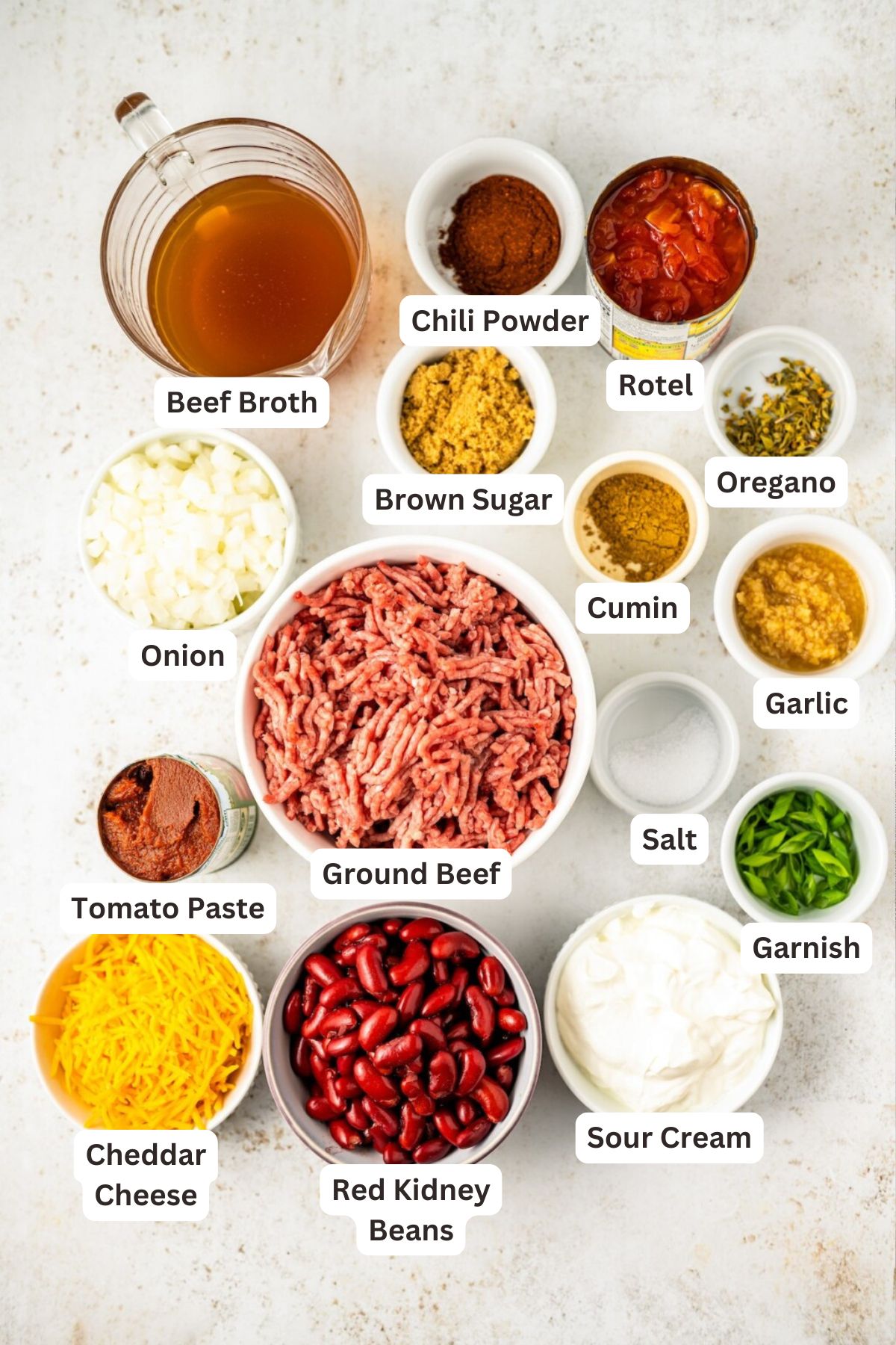 Ingredients for The Best Hot Dog Chili.