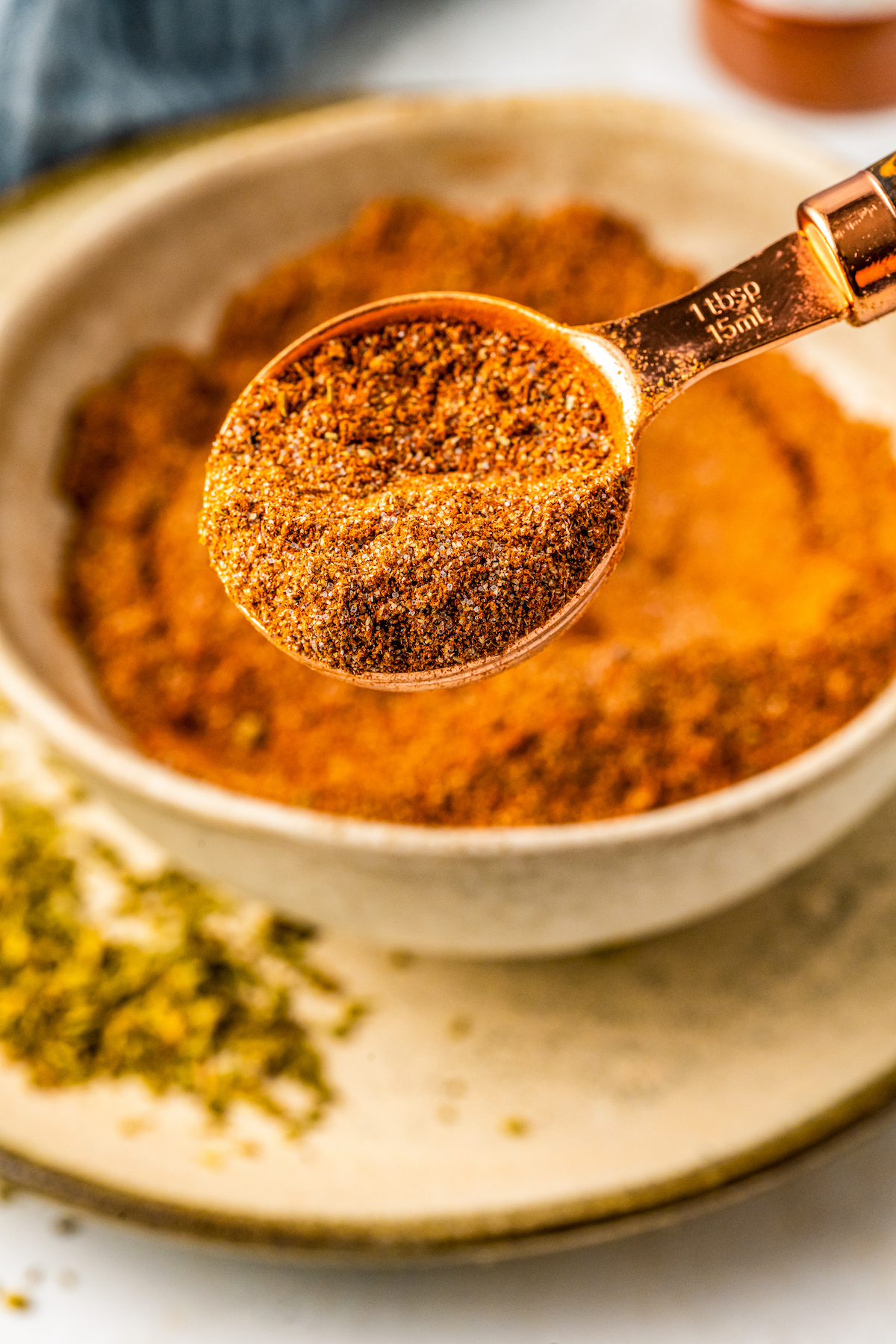 Close-up of sazon seasoning spice mix.