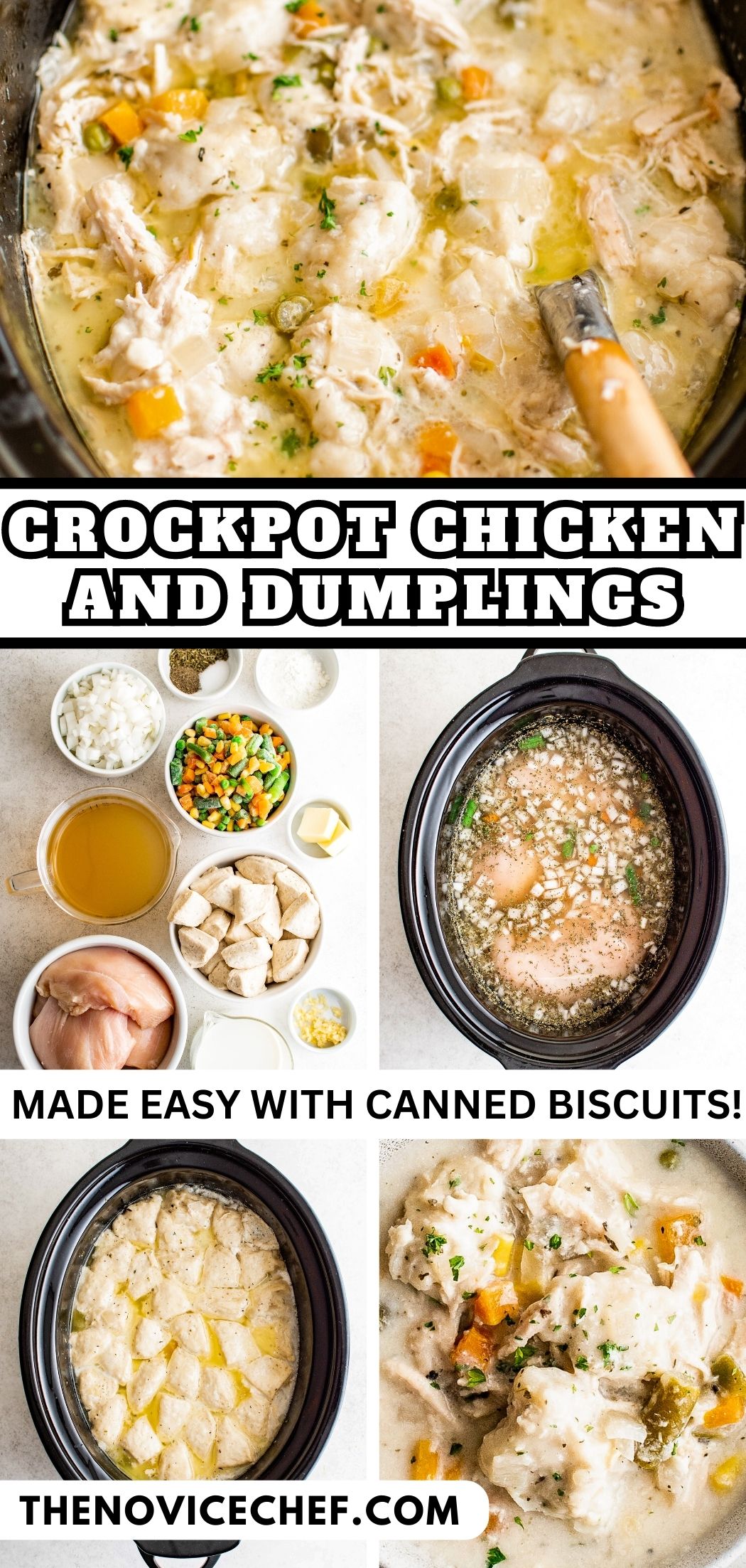Easy Slow Cooker Chicken & Dumplings Recipe The Novice Chef