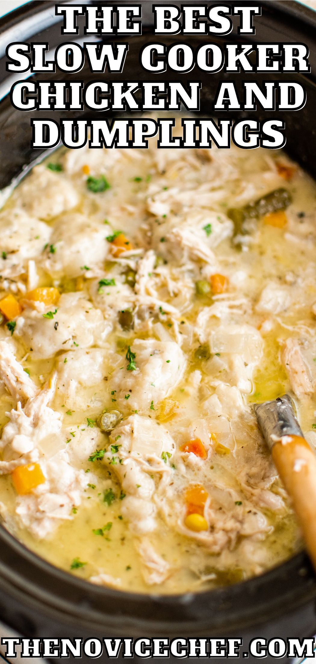 Easy Slow Cooker Chicken & Dumplings Recipe | The Novice Chef