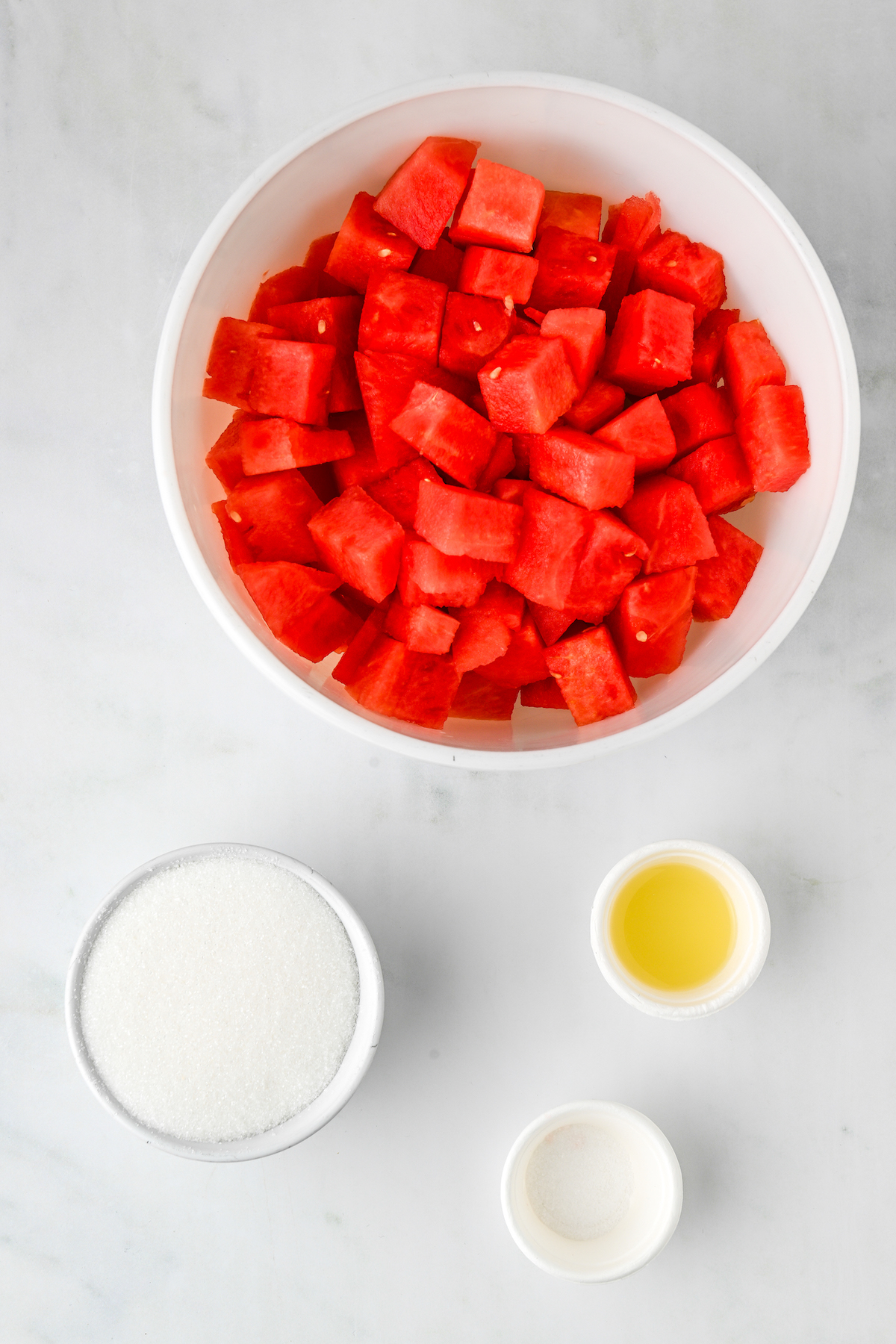 Ingredients for watermelon agua fresca. 