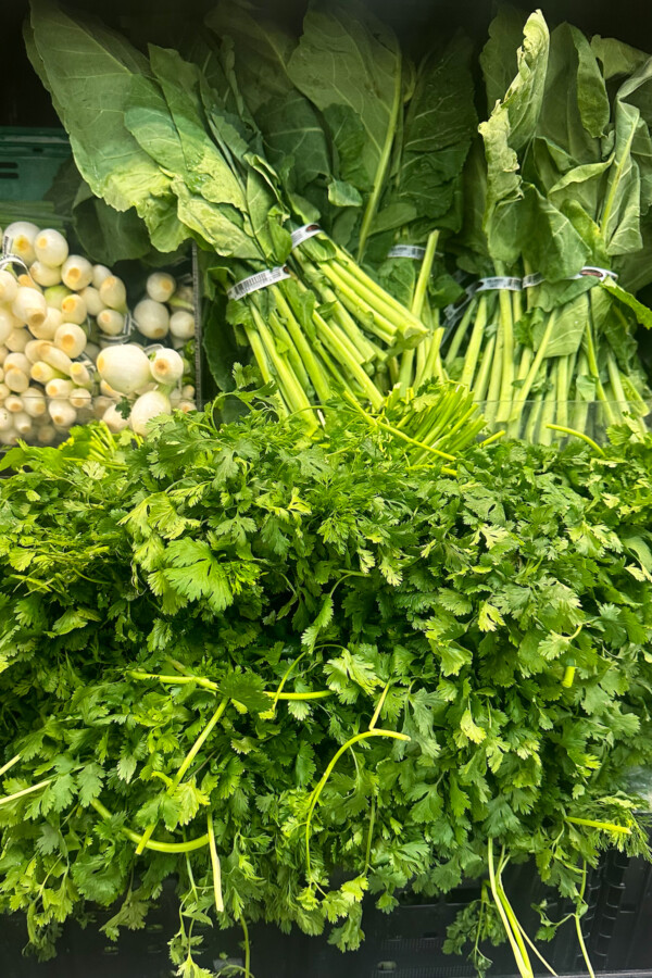 Fresh cilantro at the grocery store.