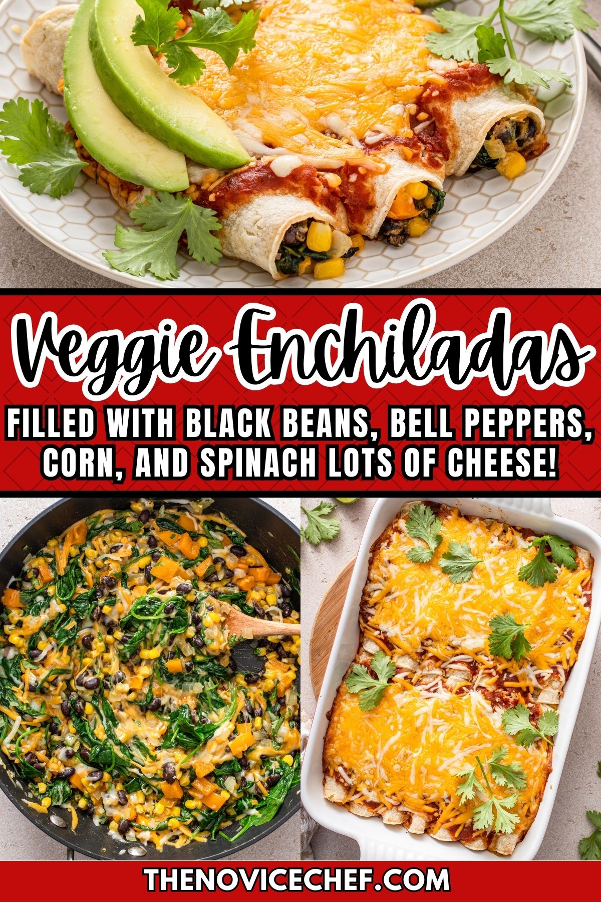 Easy Vegetarian Enchiladas | The Novice Chef