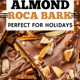 Almond Roca Bark broken into pieces.