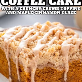 Pumpkin Coffee Cake drizzled with sweet vanilla icing.