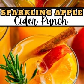 Apple Cider Punch in a pitcher and in a glass.