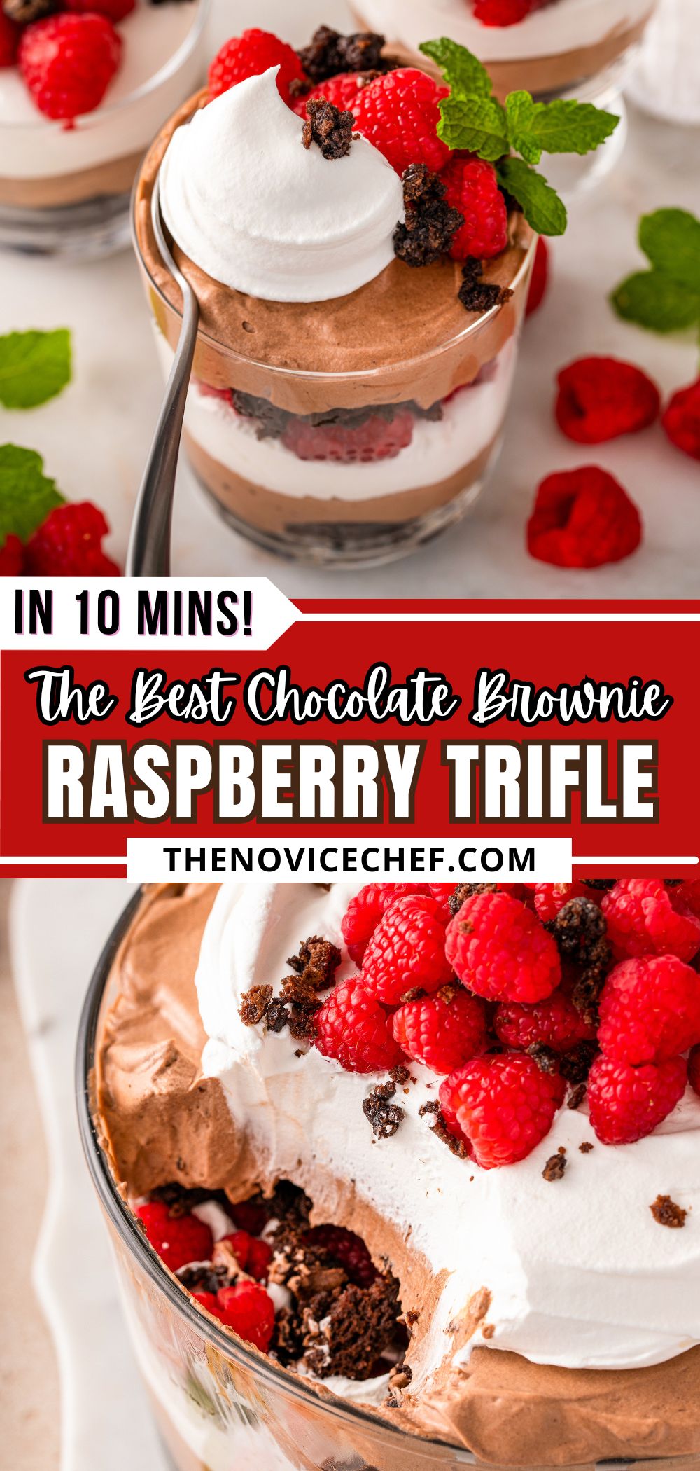 Raspberry Brownie Trifle Recipe | The Novice Chef