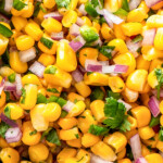 Landscape photo of corn salsa.