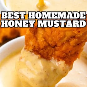 The best honey mustard dip served with chicken tenders.