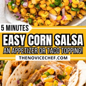 Corn salsa on top of tacos.