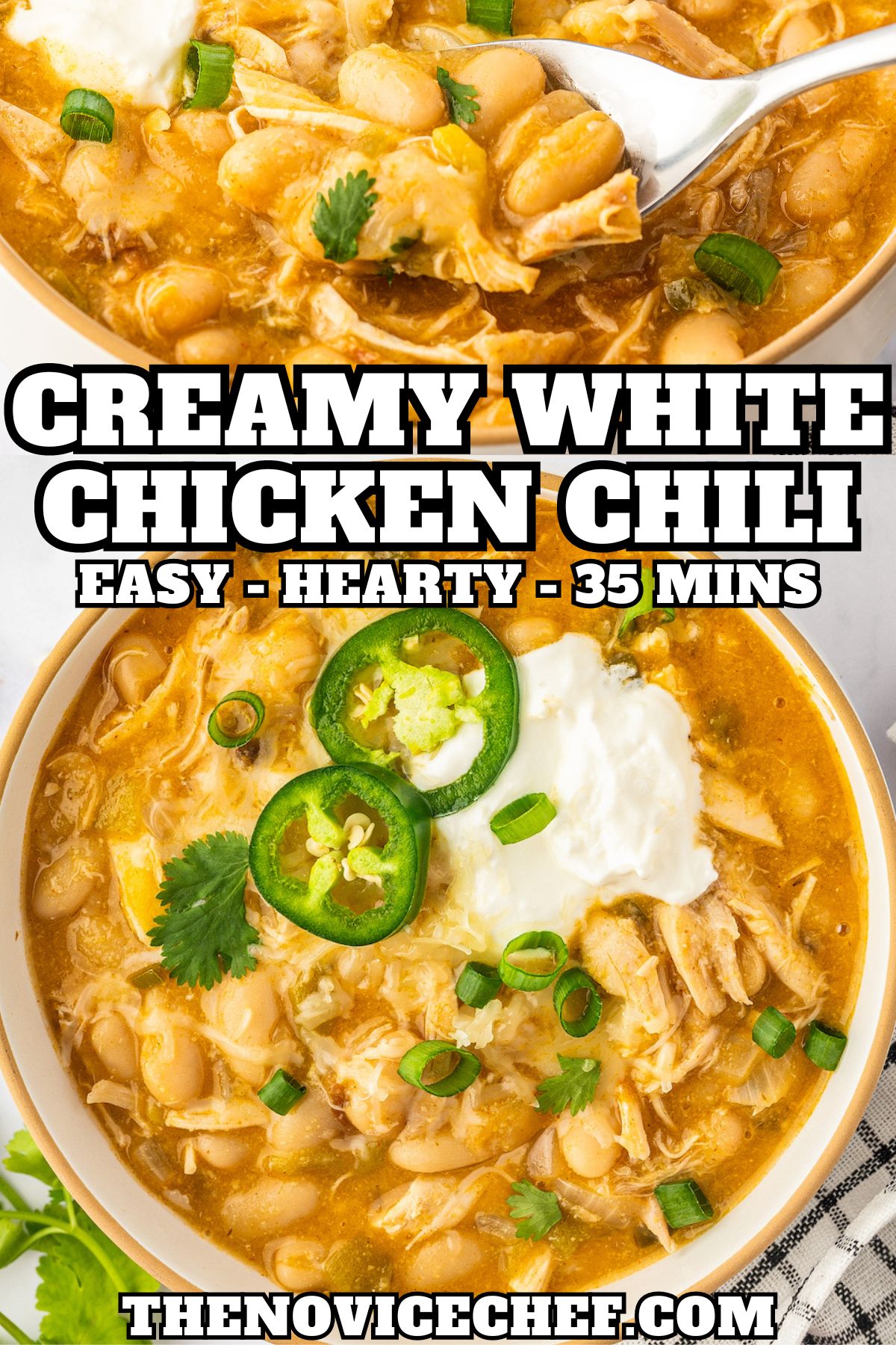 Easy & Creamy White Chicken Chili | The Novice Chef