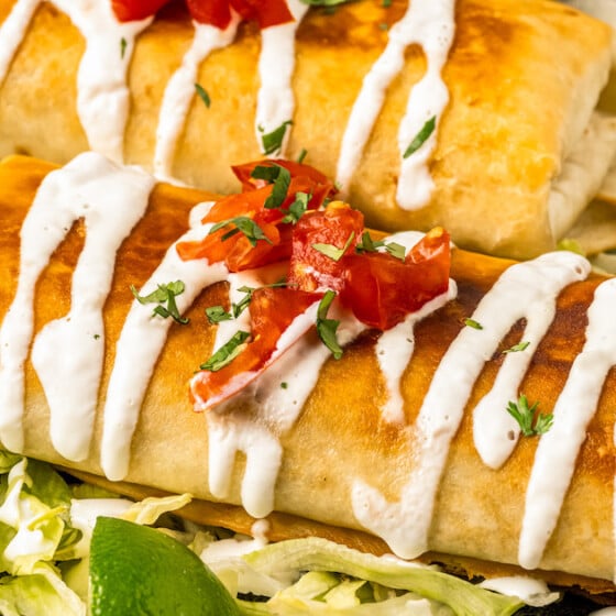 Landscape photo of chimichangas.