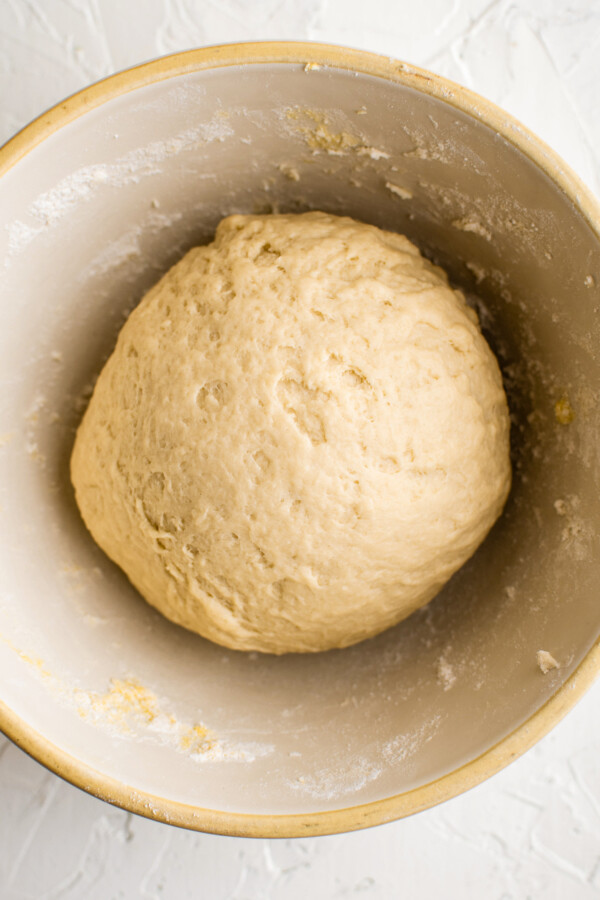 Dough ball in a bowl.