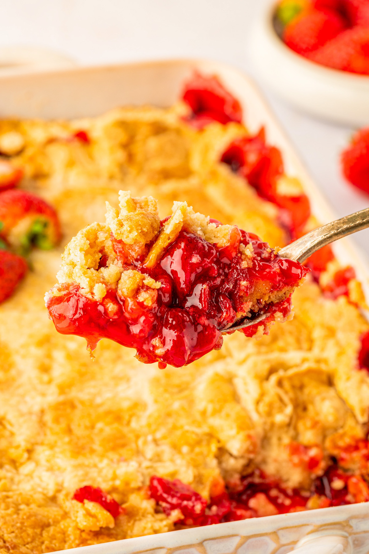 Best Strawberry Dump Cake Recipe | The Novice Chef
