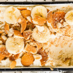 Landscape photo of banana pudding ice cream.