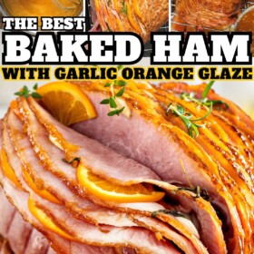 Showing how to bake a ham with a garlic orange ham glaze.