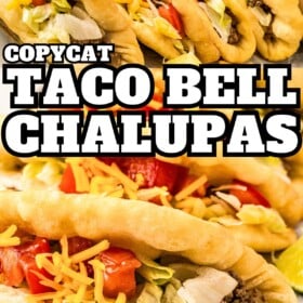 Taco Bell chalupas arranged laying against each others on a tray.