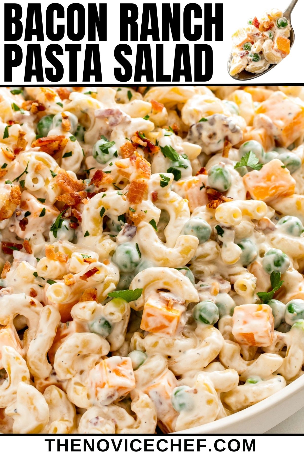 Creamy Bacon Ranch Pasta Salad Recipe | The Novice Chef