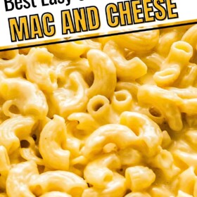 Easy stovetop macaroni and cheese in a skillet.